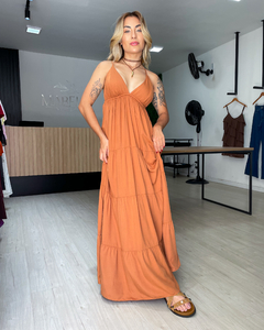VESTIDO CARAÍVA - CARAMELO - loja online