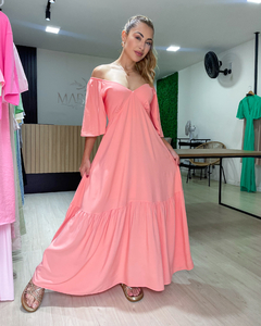 VESTIDO MAGDA LISO - CORAL