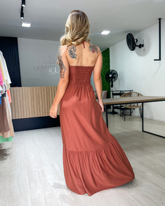 VESTIDO COPACABANA - MARROM - Mabela Store - Roupas Femininas 