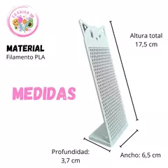 (A PEDIDO) Soporte para aros o pins, rectangular, con cara de gatito (color a elección) Tiempo de producción: hasta 5 días hábiles en internet