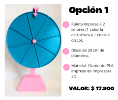 (A PEDIDO) RULETA PARA PREMIOS (sin personalizar) 2 colores a elección. Tiempo de preparación: hasta 10 días hábiles en internet