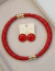 Brinco Pedra Circular Red - comprar online