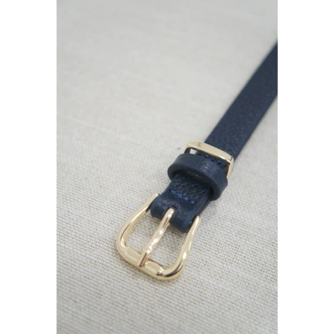 Cinto Retro 100% couro | Azul Marinho