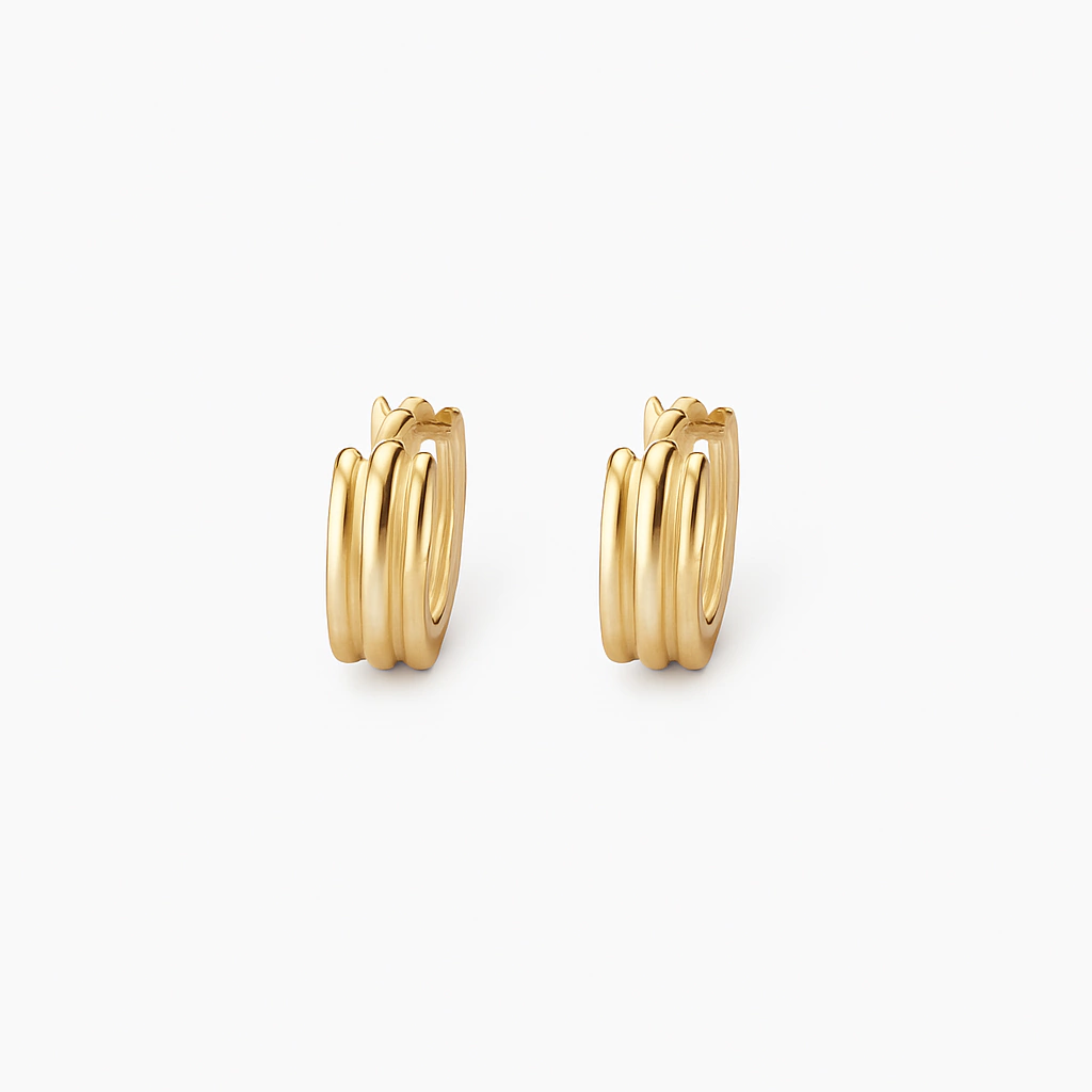 Argollas Square Lines Gold (Par)