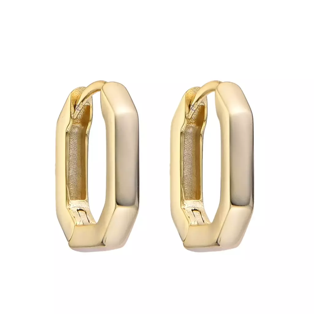 Argollas Cubanas Flat Gold (Par)