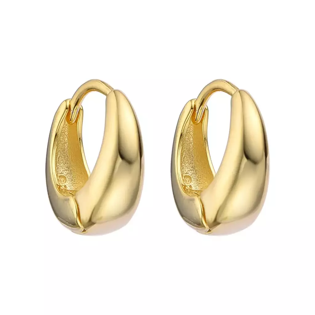 Argollas Hoop 12mm Gold (Par)