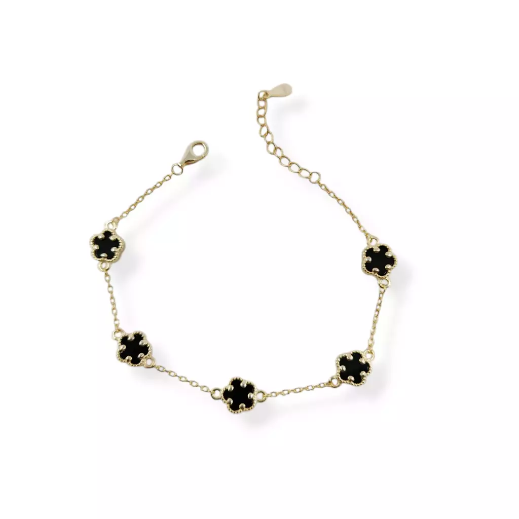 Pulsera Trebol Black Gold