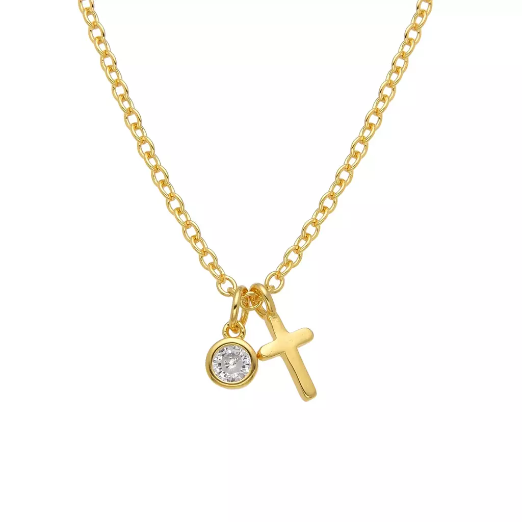 Cadena Cubic Cross Gold