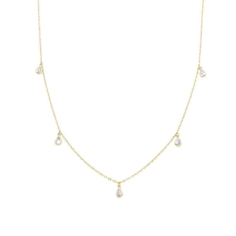 Choker Cubic Drop Gold