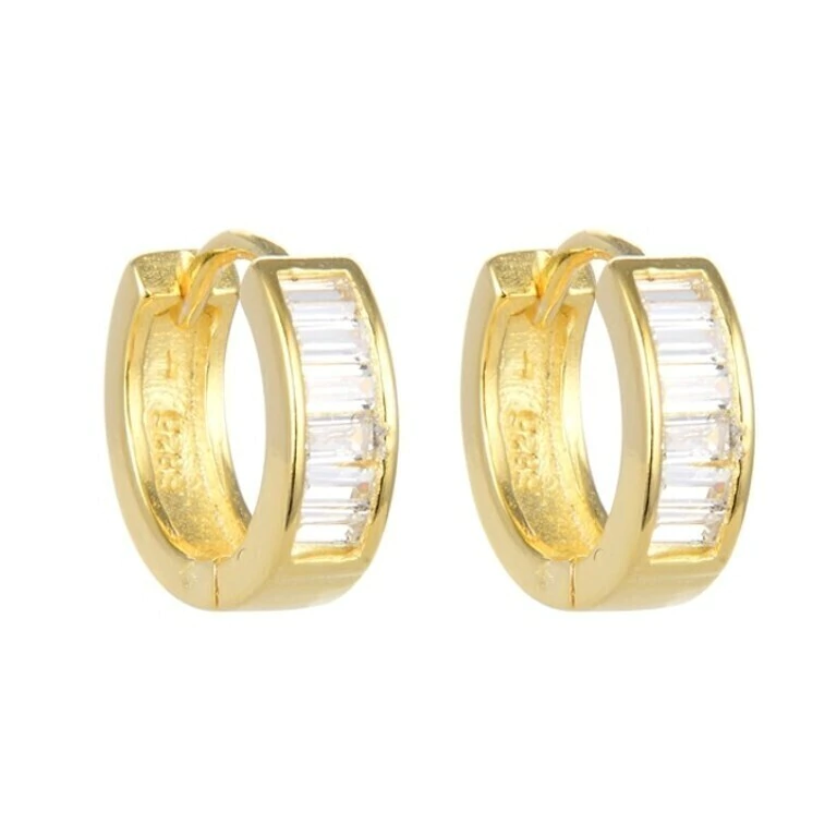 Argollas Cubic Square 14mm Gold (Par)