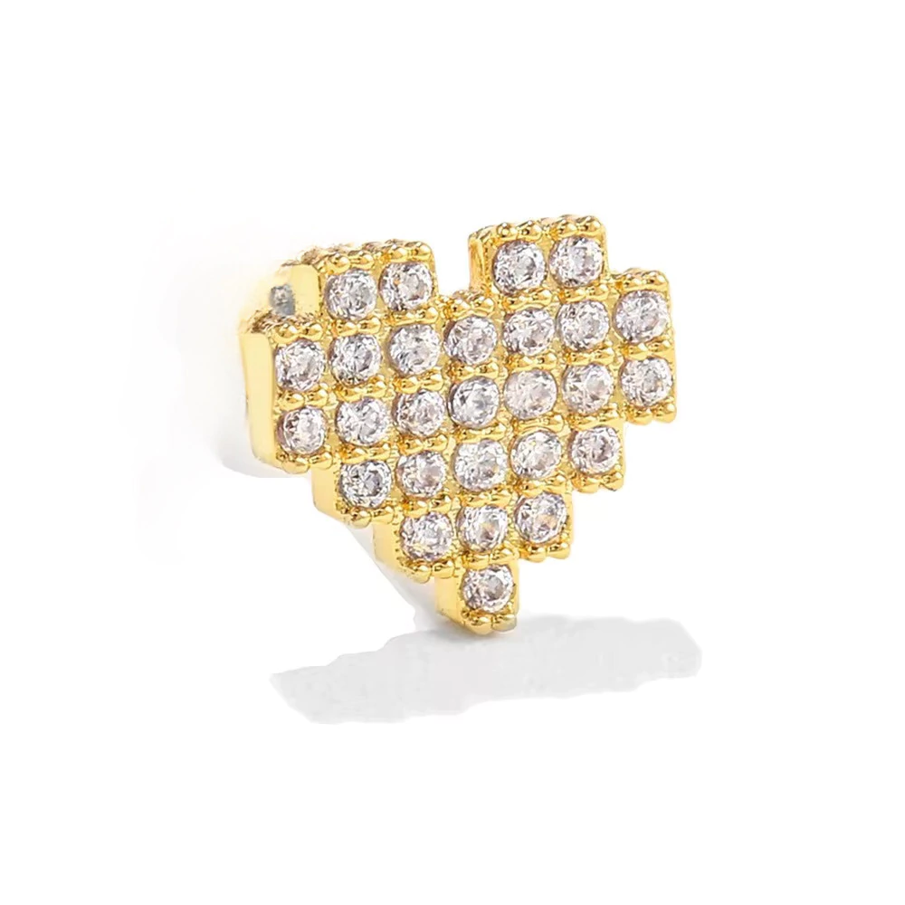 Pasante Heart Strass Gold (Unidad)