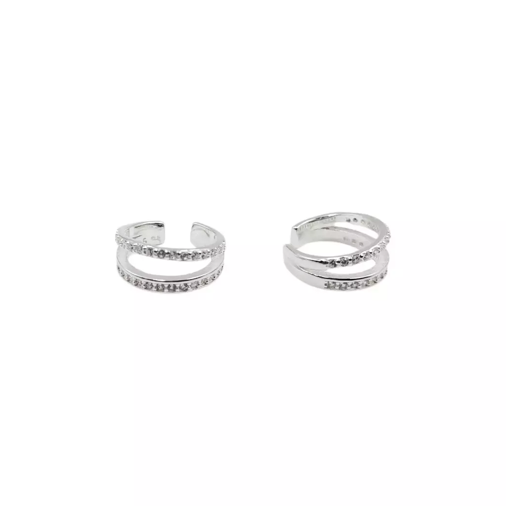 Earcuff Doble Lines Cubic (Unidad)