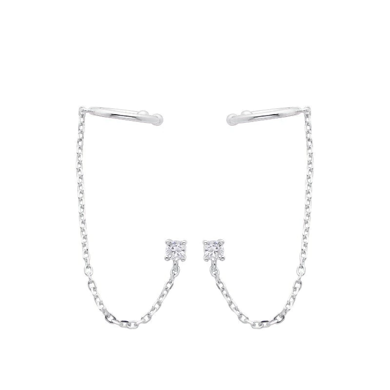Earcuff Pasante Chain Cubic (Unidad)