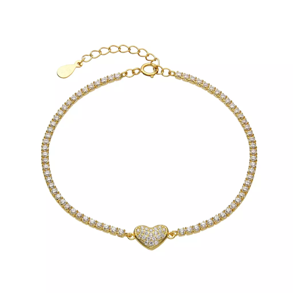 Pulsera Heart Cubic Gold
