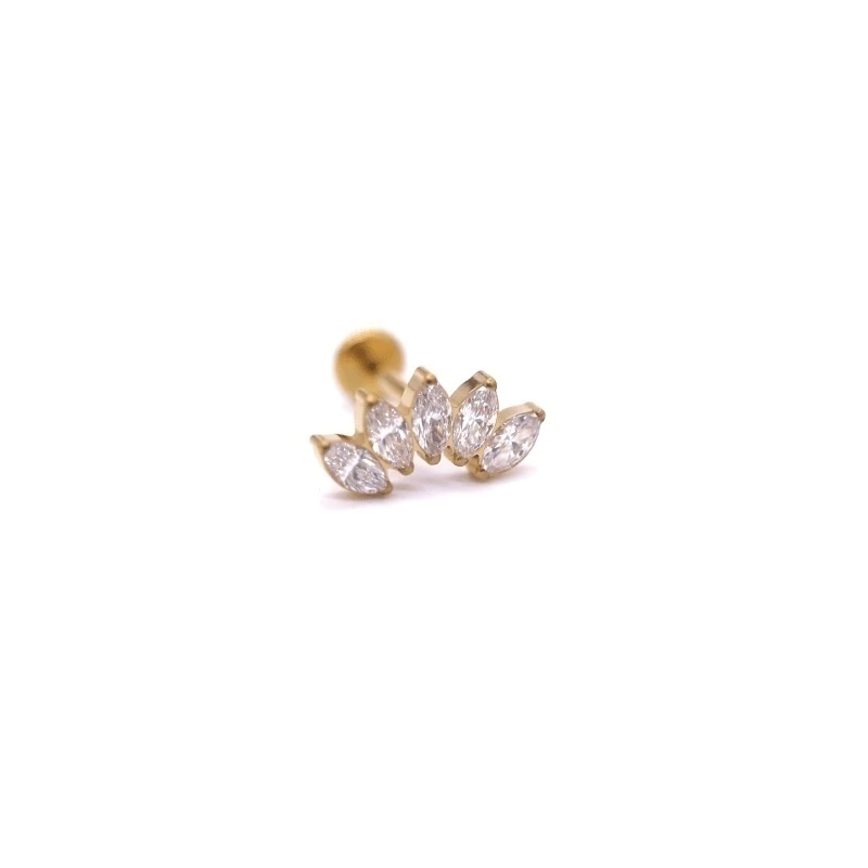 Labret Baby Marquise 5 Puntas Gold (Unidad)