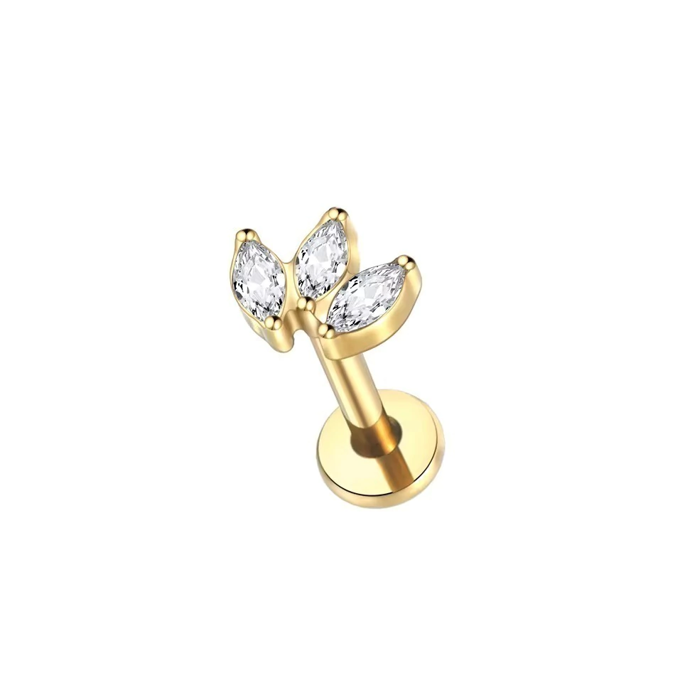 Labret Baby Marquise 3 Puntas Gold (Unidad)