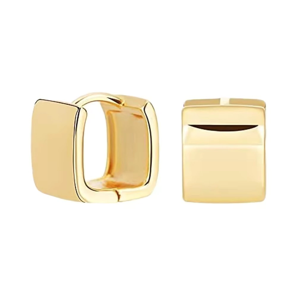 Argollas Wide Square Gold (Par)