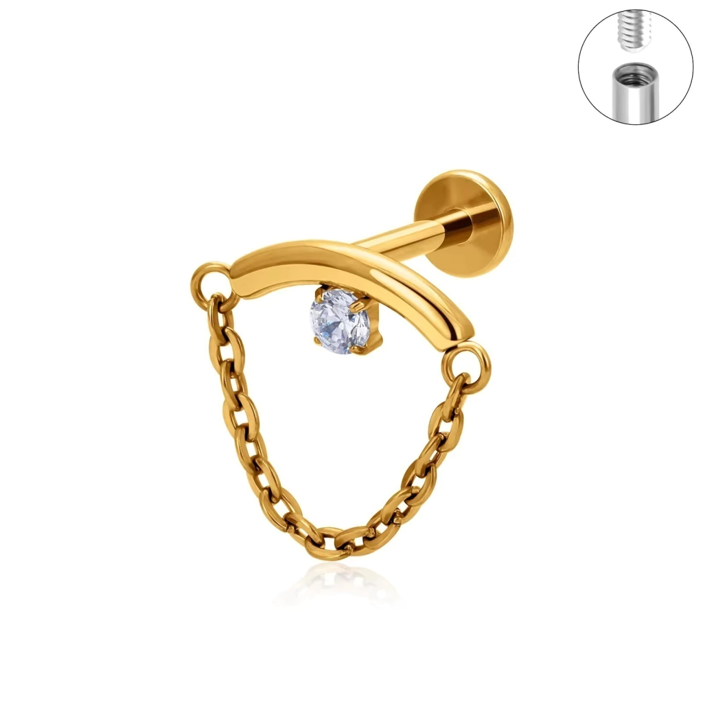 Labret Terri Chain Gold (Unidad)