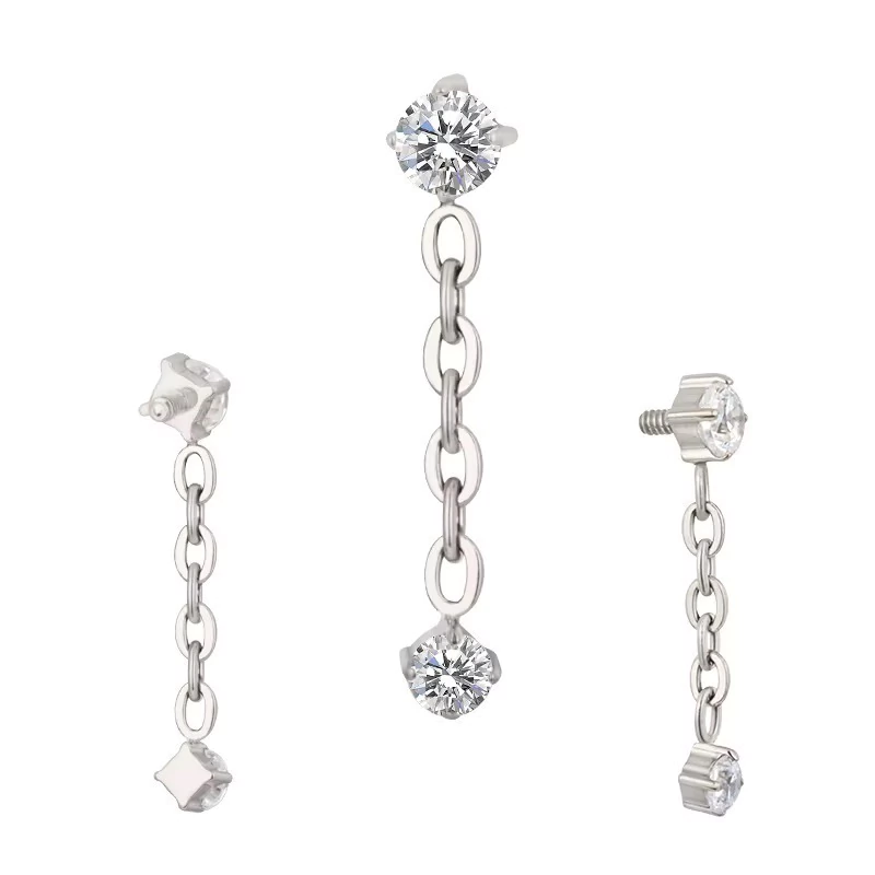 Labret Chain Zircon (Unidad)