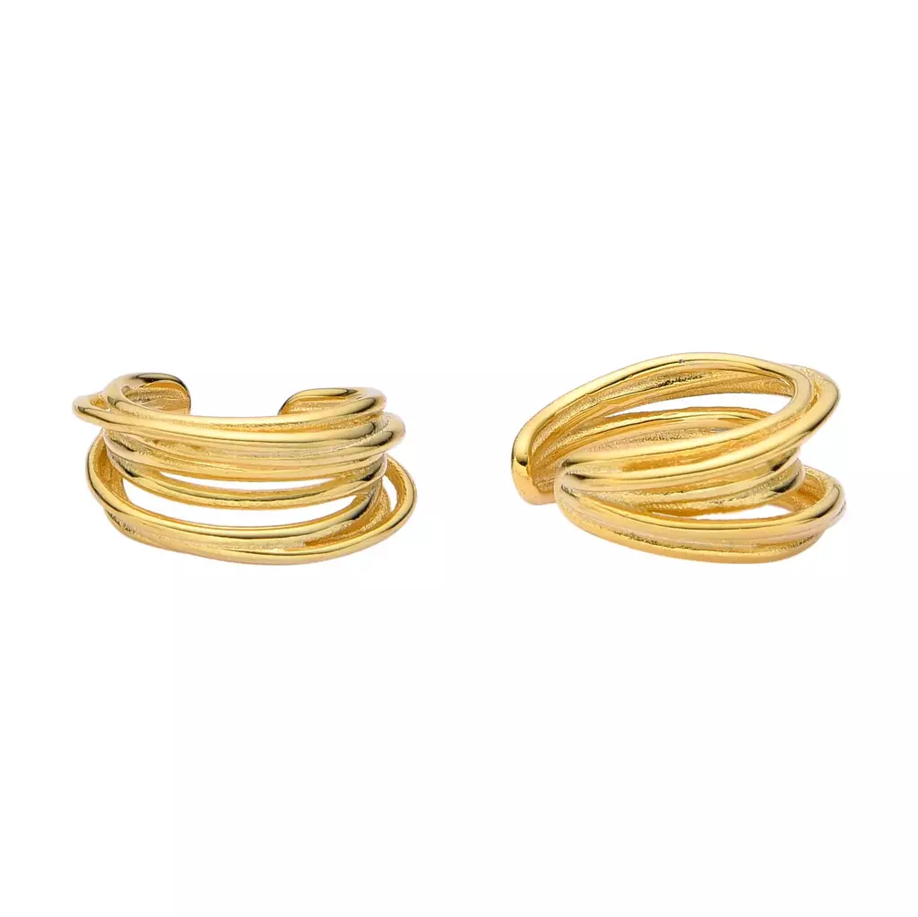 Earcuff Multi Lines Gold (Unidad)