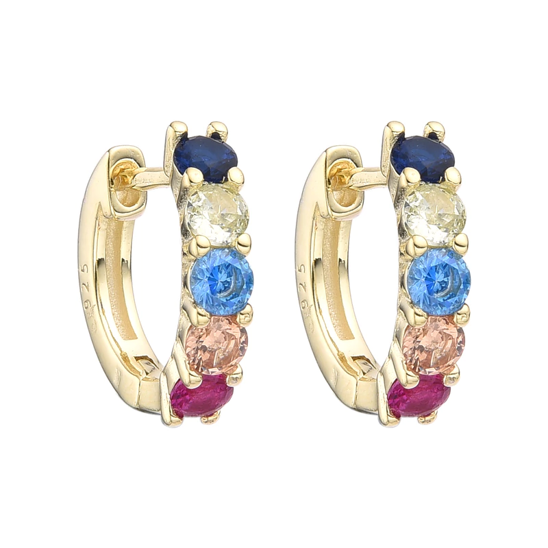 Argollas Multi Spark Gold (Par)