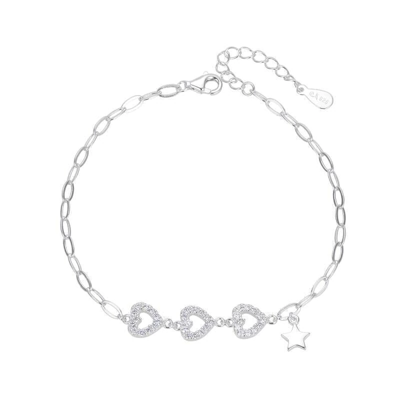 Pulsera Triple Heart Shine