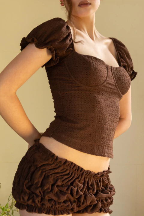 Frou Frou Top Brown