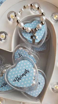 Denarios para Comunión/Bautismo en cajita de corazón - comprar online