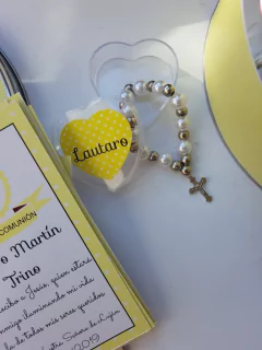 Denarios para Comunión/Bautismo en cajita de corazón