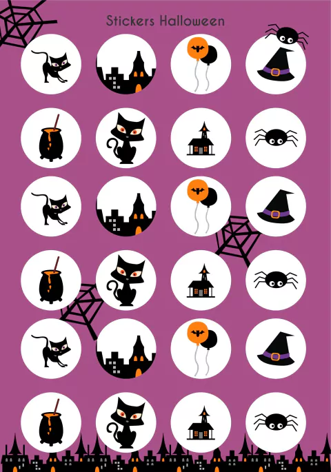 35 Stickers digitales diseño Halloween