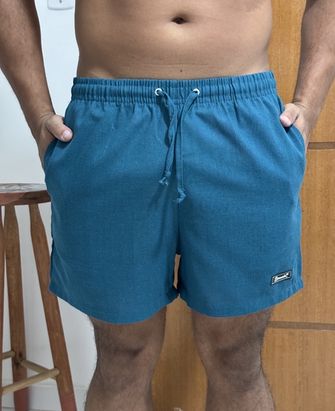 Short Linho Azul Lunar