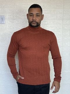 Camisa Gola Rolê tricô terracota unissex na internet