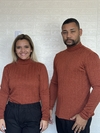 Camisa Gola Rolê tricô terracota unissex