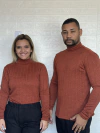 Camisa Gola Rolê tricô terracota unissex