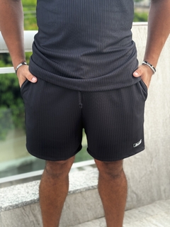 Short Canelado Preto
