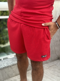 Short Canelado Vermelho - comprar online
