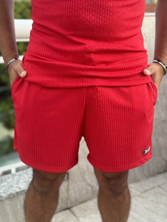 Short Canelado Vermelho