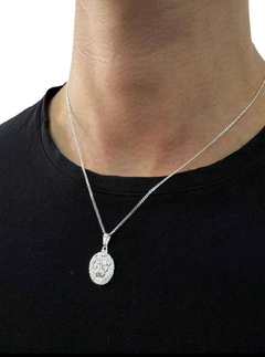 Cordão Prata 925 com medalha Leão - comprar online