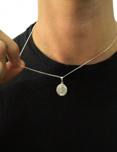 Cordão Prata 925 com medalha Leão