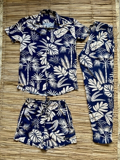 Calça Floral Marinho unissex - comprar online