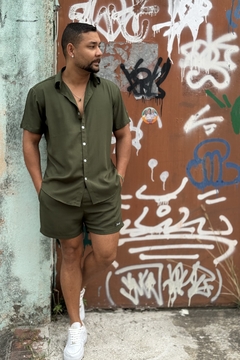 Camisa Verde Militar Unissex na internet