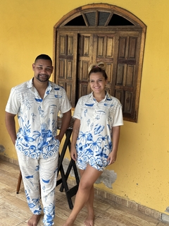 Camisa Praia azul Unissex