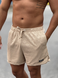 Short Tricô Forrado Bege Unissex - comprar online