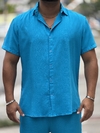 Camisa Azul Turquesa unissex