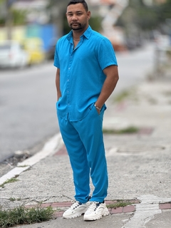 Camisa Azul Turquesa unissex - comprar online