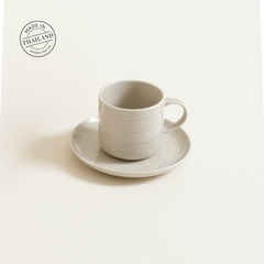 TAZA Y PLATO BEAT GRAY