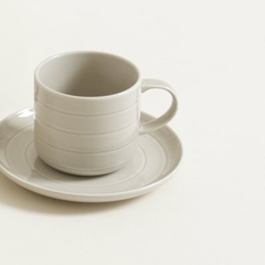 TAZA Y PLATO BEAT GRAY - comprar online