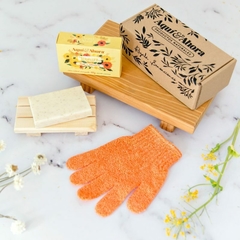 SETS DE REGALO – JABÓN ED. LIMITADA + JABONERO + GUANTE EXFOLIANTE