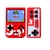 Mini consola retro Sup Game Box con pantalla que muestra Super Mario y control adicional, color rojo.