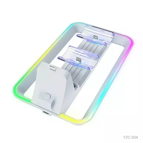 Estación de Carga Para Joysticks PS5 DualSense y PSP Con Indicadores y Luces RGB
